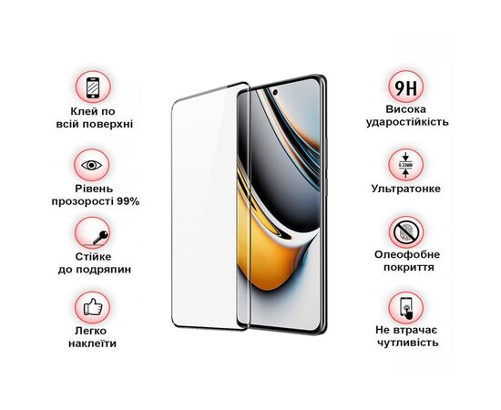 Скло захисне BeCover Realme 11 Pro/11 Pro Plus/Narzo 60 Pro Black (709763), зображення 3 Скло захисне BeCover Realme 11 Pro/11 Pro Plus/Narzo 60 Pro Black (709763), зображення 3