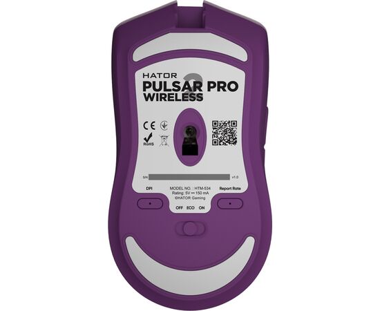 Мышка Hator Pulsar 2 PRO Wireless Lilac (HTM-534), изображение 5 Мышка Hator Pulsar 2 PRO Wireless Lilac (HTM-534), изображение 5