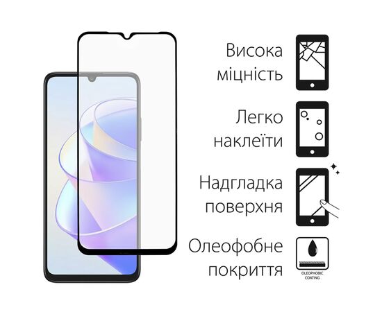 Стекло защитное Dengos Full Glue HONOR X7a (black) (TGFG-334), изображение 2 Стекло защитное Dengos Full Glue HONOR X7a (black) (TGFG-334), изображение 2