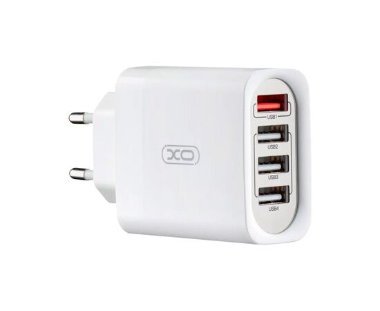 Зарядное устройство XO L100 4USB (1USB QC3.0 + 3USB 2.4A) 18W White (XO-L100), изображение 3 Зарядное устройство XO L100 4USB (1USB QC3.0 + 3USB 2.4A) 18W White (XO-L100), изображение 3