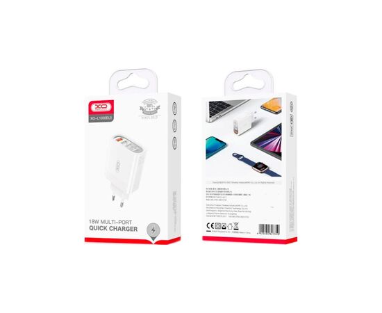 Зарядное устройство XO L100 4USB (1USB QC3.0 + 3USB 2.4A) 18W White (XO-L100), изображение 4 Зарядное устройство XO L100 4USB (1USB QC3.0 + 3USB 2.4A) 18W White (XO-L100), изображение 4
