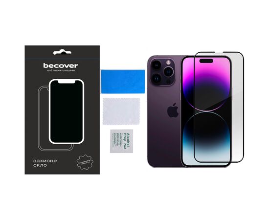 Стекло защитное BeCover Apple iPhone 14 Pro Black (707968), изображение 4 Стекло защитное BeCover Apple iPhone 14 Pro Black (707968), изображение 4