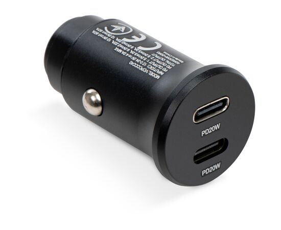 Зарядний пристрій Vinga 40W PD 2xUSB-C (20W+20W) Car Charger (VCPCCCC40)