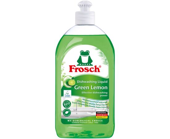 Засіб для ручного миття посуду Frosch Зелений лимон 500 мл (4009175161833/4009175176172)