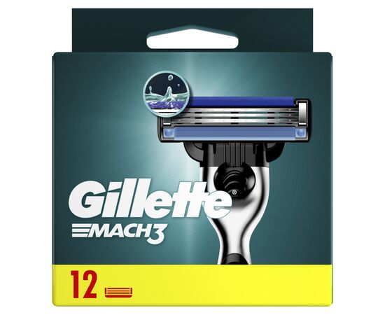 Сменные кассеты Gillette Mach3 12 шт. (3014260323240), изображение 2 Сменные кассеты Gillette Mach3 12 шт. (3014260323240), изображение 2