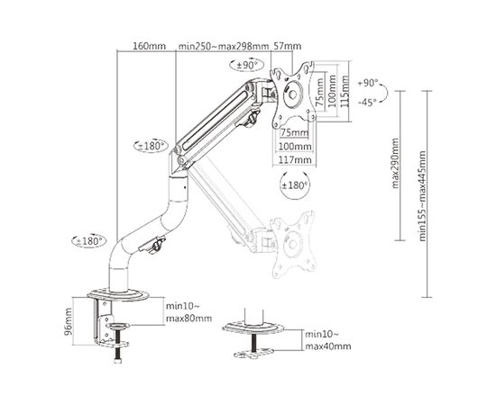 Кронштейн Brateck LDT71-C012N, изображение 5 Кронштейн Brateck LDT71-C012N, изображение 5