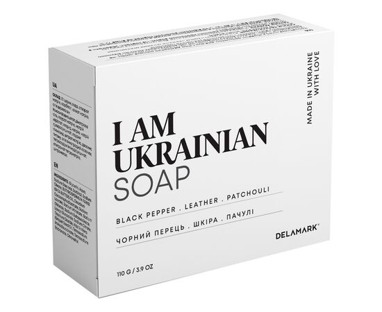 Твердое мыло DeLaMark I Am Ukrainian Черный перец-Кожа-Пачули 110 г (4820152333322)
