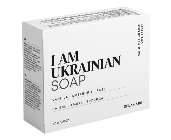 Тверде мило DeLaMark I Am Ukrainian Ваніль-Амбра-Троянда 110 г (4820152333292)