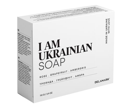 Тверде мило DeLaMark I Am Ukrainian Троянда-Грейпфрут-Амбра 110 г (4820152333315)