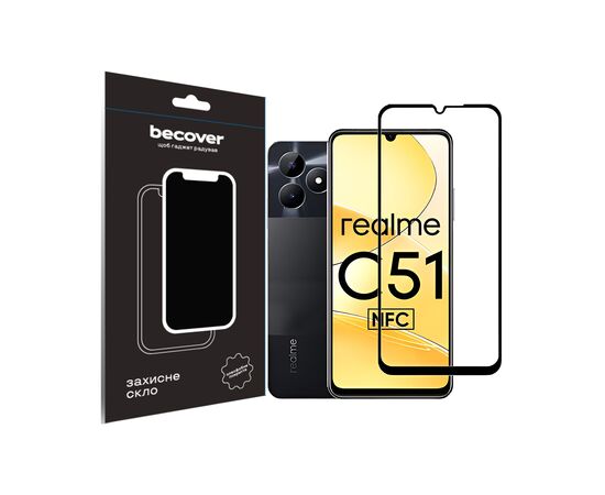 Стекло защитное BeCover Realme C51 Black (710301)