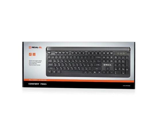 Клавиатура REAL-EL 7085 Comfort Black, изображение 4 Клавиатура REAL-EL 7085 Comfort Black, изображение 4