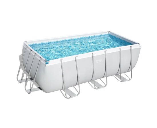 Бассейн BestWay каркасний прямокутний 412 х 201 см Сірий (BW 56457)