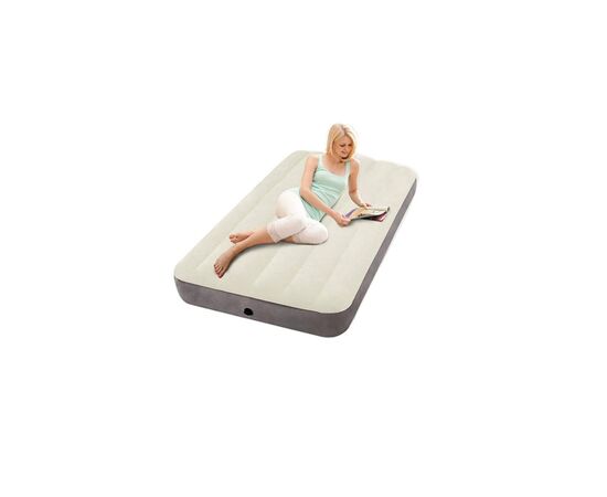 Матрас надувной Intex Dura-Beam велюр 99 x 191 x 25 см Бежевий (Intex 64101), изображение 3 Матрас надувной Intex Dura-Beam велюр 99 x 191 x 25 см Бежевий (Intex 64101), изображение 3