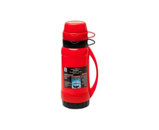 Термос Stenson зі скляною колбою 2 чашки 1.0л Червоний (Stenson MT-3321 red)