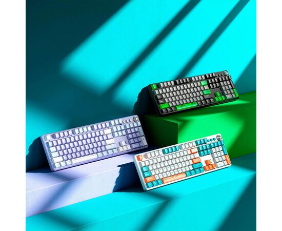 Клавиатура Aula F2088 Pro Mechanical White/Violet + 9 Purple keys KRGD Blue USB UA (6948391234915), изображение 3 Клавиатура Aula F2088 Pro Mechanical White/Violet + 9 Purple keys KRGD Blue USB UA (6948391234915), изображение 3