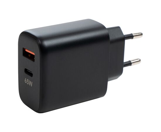 Зарядное устройство Vinga GaN 65W PD+QC 1C1A ports Wall Charger (VCPCHCA65B), изображение 2 Зарядное устройство Vinga GaN 65W PD+QC 1C1A ports Wall Charger (VCPCHCA65B), изображение 2