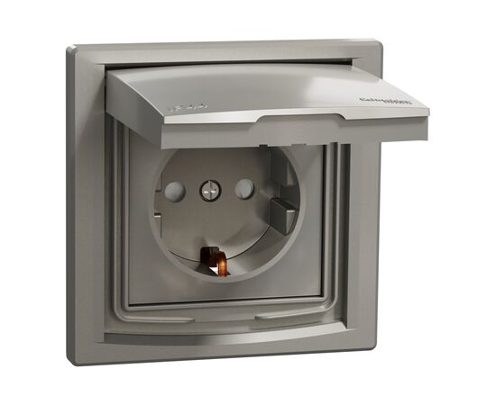 Розетка Schneider Electric ASFORA з кришкою IP44, бронза (EPH3100369), изображение 2 Розетка Schneider Electric ASFORA з кришкою IP44, бронза (EPH3100369), изображение 2