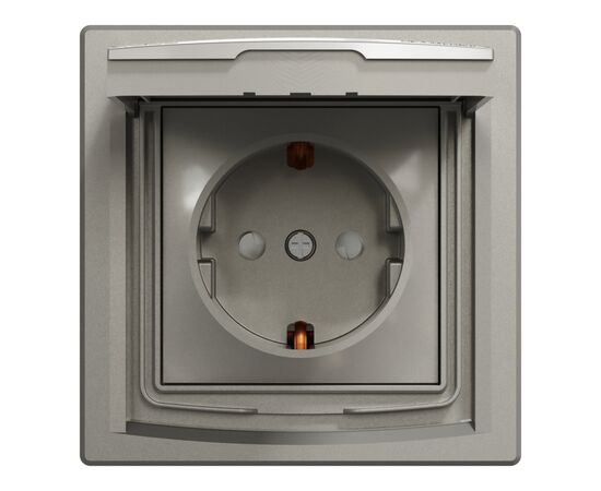 Розетка Schneider Electric ASFORA з кришкою IP44, бронза (EPH3100369)