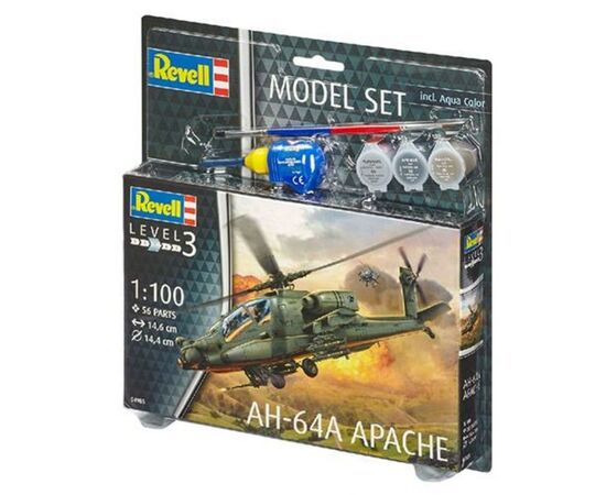 Збірна модель Revell Бойовий вертоліт AH-64A Апач 1:100 (4009803649856)
