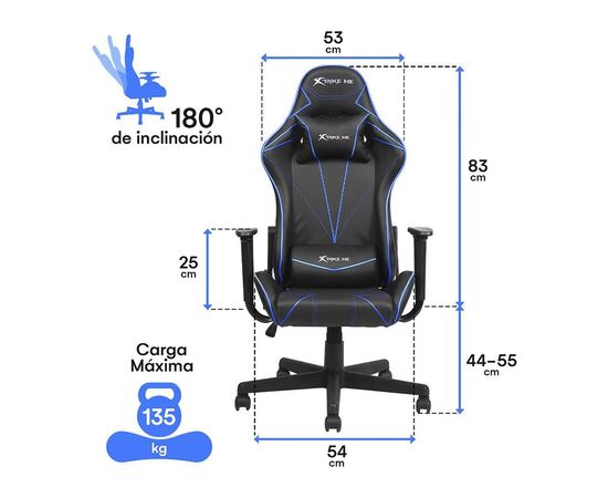 Кресло игровое Xtrike ME Advanced Gaming Chair GC-909 Black/Blue (GC-909BU), изображение 7 Кресло игровое Xtrike ME Advanced Gaming Chair GC-909 Black/Blue (GC-909BU), изображение 7