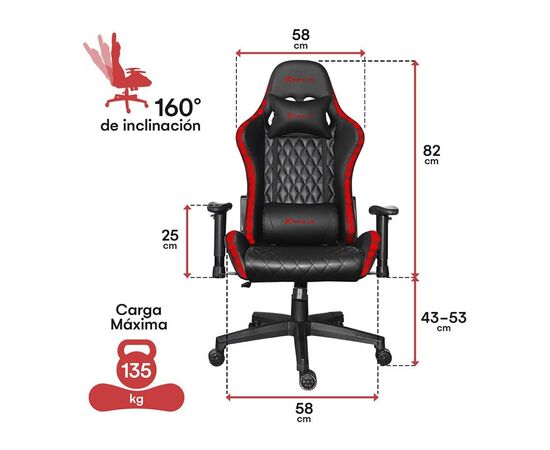 Кресло игровое Xtrike ME Advanced Gaming Chair GC-909 Black/Red (GC-909RD), изображение 7 Кресло игровое Xtrike ME Advanced Gaming Chair GC-909 Black/Red (GC-909RD), изображение 7