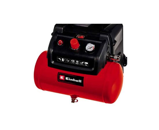 Компрессор Einhell безмасляный TC-AC 190/6/8 OF, 1200Вт, 6л, 190л/мин, 8бар, 8.9кг (4020655), изображение 3 Компрессор Einhell безмасляный TC-AC 190/6/8 OF, 1200Вт, 6л, 190л/мин, 8бар, 8.9кг (4020655), изображение 3