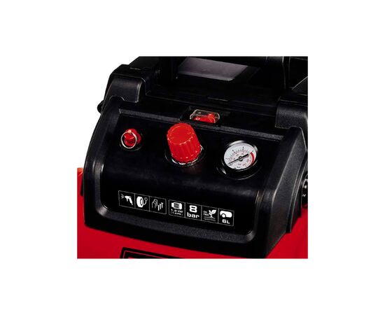Компрессор Einhell безмасляный TC-AC 190/6/8 OF, 1200Вт, 6л, 190л/мин, 8бар, 8.9кг (4020655), изображение 4 Компрессор Einhell безмасляный TC-AC 190/6/8 OF, 1200Вт, 6л, 190л/мин, 8бар, 8.9кг (4020655), изображение 4