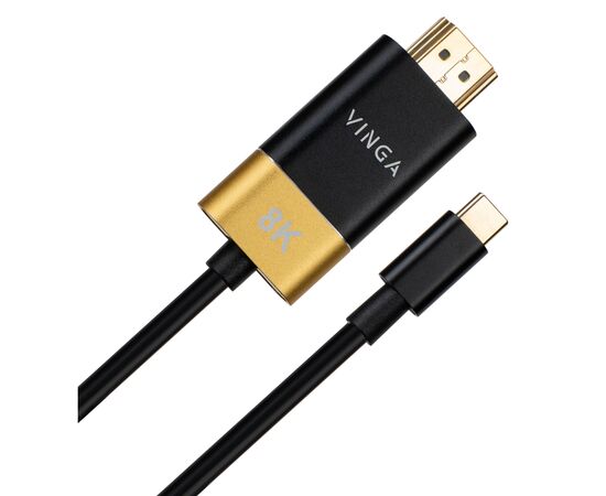 Кабель мультимедийный USB-C to HDMI 1.5m v2.1 8K60Hz Gold plated Vinga (VCPVCCH2115), изображение 2 Кабель мультимедийный USB-C to HDMI 1.5m v2.1 8K60Hz Gold plated Vinga (VCPVCCH2115), изображение 2