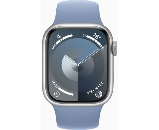 Смарт-часы Apple Watch Series 9 GPS 41mm Silver Aluminium Case with Storm Blue Sport Band - S/M (MR903QP/A), изображение 2 Смарт-часы Apple Watch Series 9 GPS 41mm Silver Aluminium Case with Storm Blue Sport Band - S/M (MR903QP/A), изображение 2