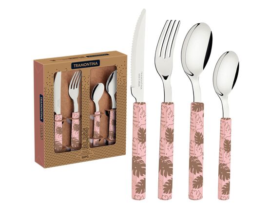 Набор столовых приборов Tramontina Bliss 16 предметів Рожевий (29899/129), изображение 2 Набор столовых приборов Tramontina Bliss 16 предметів Рожевий (29899/129), изображение 2