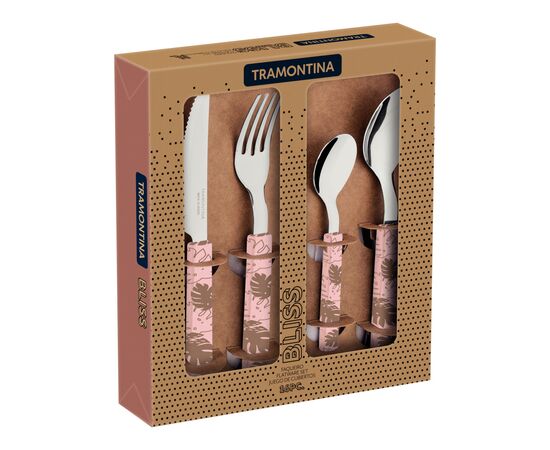 Набор столовых приборов Tramontina Bliss 16 предметів Рожевий (29899/129), изображение 4 Набор столовых приборов Tramontina Bliss 16 предметів Рожевий (29899/129), изображение 4