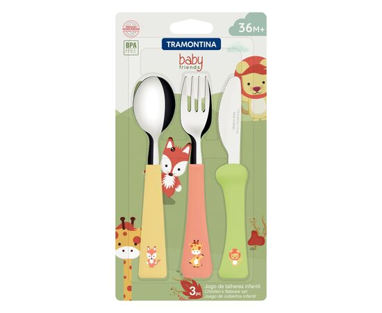Набір столових приборів Tramontina Baby Friends 3 предмети (23797/906), зображення 2 Набір столових приборів Tramontina Baby Friends 3 предмети (23797/906), зображення 2