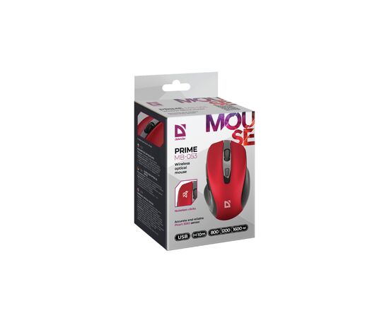 Мышка Defender Prime MB-053 Silent Wireless Red (52052), изображение 5 Мышка Defender Prime MB-053 Silent Wireless Red (52052), изображение 5