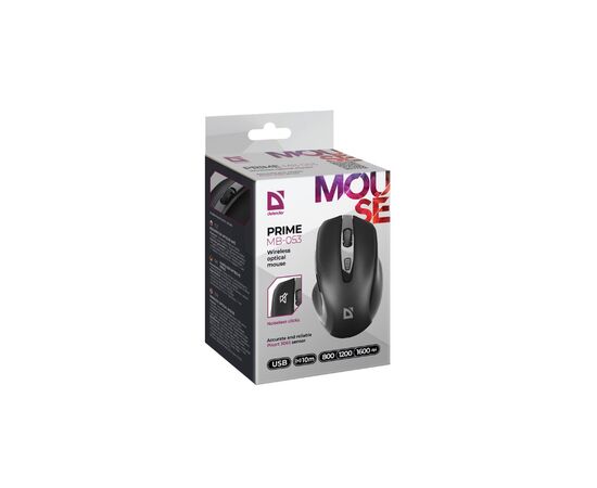 Мышка Defender Prime MB-053 Silent Wireless Black (52053), изображение 4 Мышка Defender Prime MB-053 Silent Wireless Black (52053), изображение 4