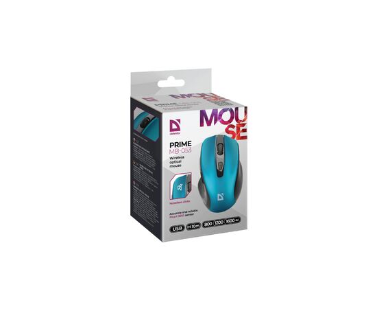 Мышка Defender Prime MB-053 Silent Wireless Turquoise (52054), изображение 3 Мышка Defender Prime MB-053 Silent Wireless Turquoise (52054), изображение 3