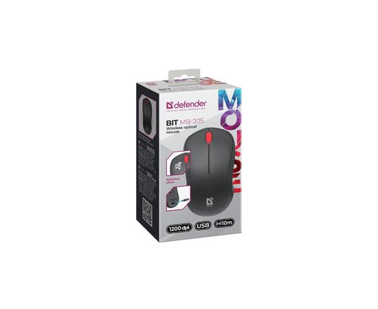 Мишка Defender Bit MB-205 Silent Wireless Black (52205), зображення 5 Мишка Defender Bit MB-205 Silent Wireless Black (52205), зображення 5