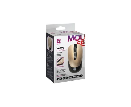 Мышка Defender Wave MM-995 Silent Wireless Gold (52994), изображение 4 Мышка Defender Wave MM-995 Silent Wireless Gold (52994), изображение 4