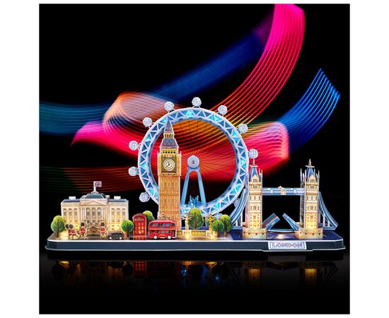 Пазл Cubic Fun Трехмерная головоломка-конструктор City Line Лондон с LED подсветкой (L532h), изображение 6 Пазл Cubic Fun Трехмерная головоломка-конструктор City Line Лондон с LED подсветкой (L532h), изображение 6