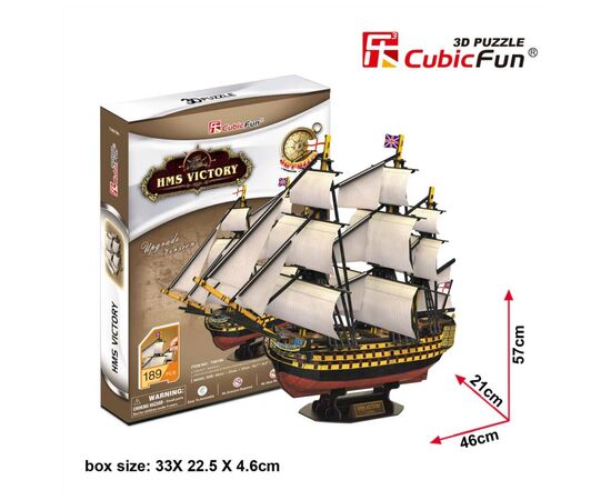 Пазл Cubic Fun Трехмерная головоломка-конструктор HMS Victory (T4019h), изображение 2 Пазл Cubic Fun Трехмерная головоломка-конструктор HMS Victory (T4019h), изображение 2