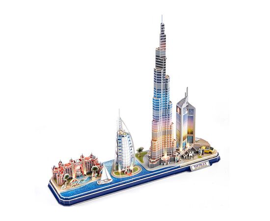 Пазл Cubic Fun Трехмерная головоломка-конструктор City Line с Led-подсветкой Дубай (L523h)