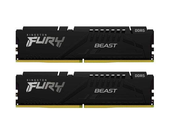 Модуль пам'яті для комп'ютера DDR5 16GB (2x8GB) 5200 MHz FURY Beast Black Kingston Fury (ex.HyperX) (KF552C40BBK2-16)