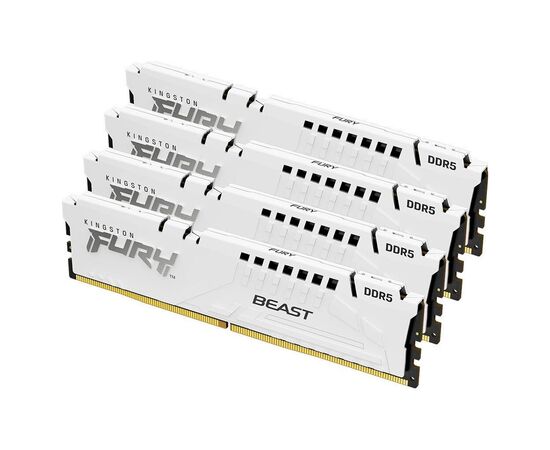 Модуль памяти для компьютера DDR5 128GB (4x32GB) 5600 MHz FURY Beast White Kingston Fury (ex.HyperX) (KF556C40BWK4-128), изображение 2 Модуль памяти для компьютера DDR5 128GB (4x32GB) 5600 MHz FURY Beast White Kingston Fury (ex.HyperX) (KF556C40BWK4-128), изображение 2