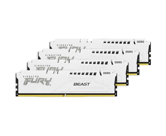 Модуль памяти для компьютера DDR5 128GB (4x32GB) 5600 MHz FURY Beast White Kingston Fury (ex.HyperX) (KF556C40BWK4-128), изображение 3 Модуль памяти для компьютера DDR5 128GB (4x32GB) 5600 MHz FURY Beast White Kingston Fury (ex.HyperX) (KF556C40BWK4-128), изображение 3