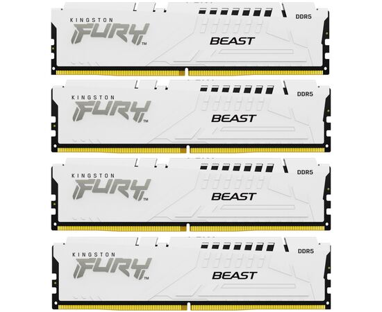 Модуль пам'яті для комп'ютера DDR5 128GB (4x32GB) 5600 MHz FURY Beast White Kingston Fury (ex.HyperX) (KF556C40BWK4-128)