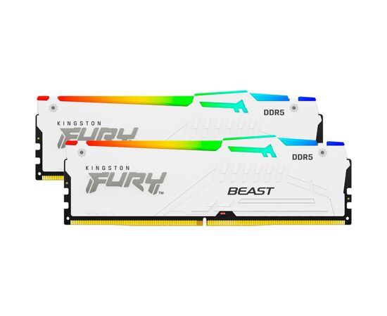Модуль памяти для компьютера DDR5 32GB (2x16GB) 5600 MHz FURY Beast White RGB Kingston Fury (ex.HyperX) (KF556C40BWAK2-32), изображение 3 Модуль памяти для компьютера DDR5 32GB (2x16GB) 5600 MHz FURY Beast White RGB Kingston Fury (ex.HyperX) (KF556C40BWAK2-32), изображение 3