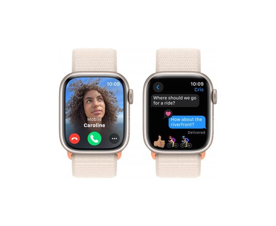 Смарт-годинник Apple Watch Series 9 GPS 41mm Starlight Aluminium Case with Starlight Sport Loop (MR8V3QP/A), зображення 6 Смарт-годинник Apple Watch Series 9 GPS 41mm Starlight Aluminium Case with Starlight Sport Loop (MR8V3QP/A), зображення 6