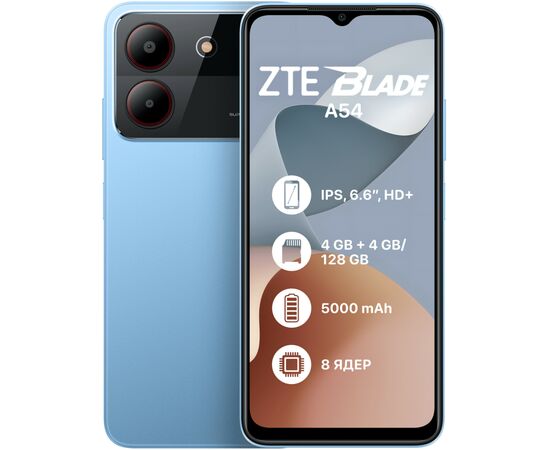 Мобильный телефон ZTE Blade A54 4/128GB Blue (1011467)