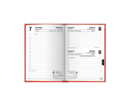 Еженедельник Brunnen датированный 2024 Torino Trend карманный A6 10х14 см 184 страницы Коралл (73-736 38 244), изображение 3