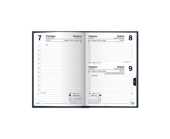 Еженедельник Brunnen датированный 2024 Torino Trend карманный A6 10х14 см 184 страницы Синий (73-736 38 304), изображение 3