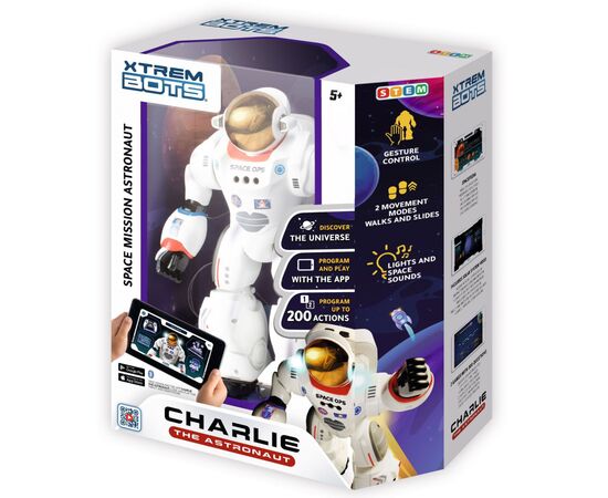 Интерактивная игрушка BlueRocket Робот-астронавт Чарли STEM (XT3803085), изображение 6 Интерактивная игрушка BlueRocket Робот-астронавт Чарли STEM (XT3803085), изображение 6